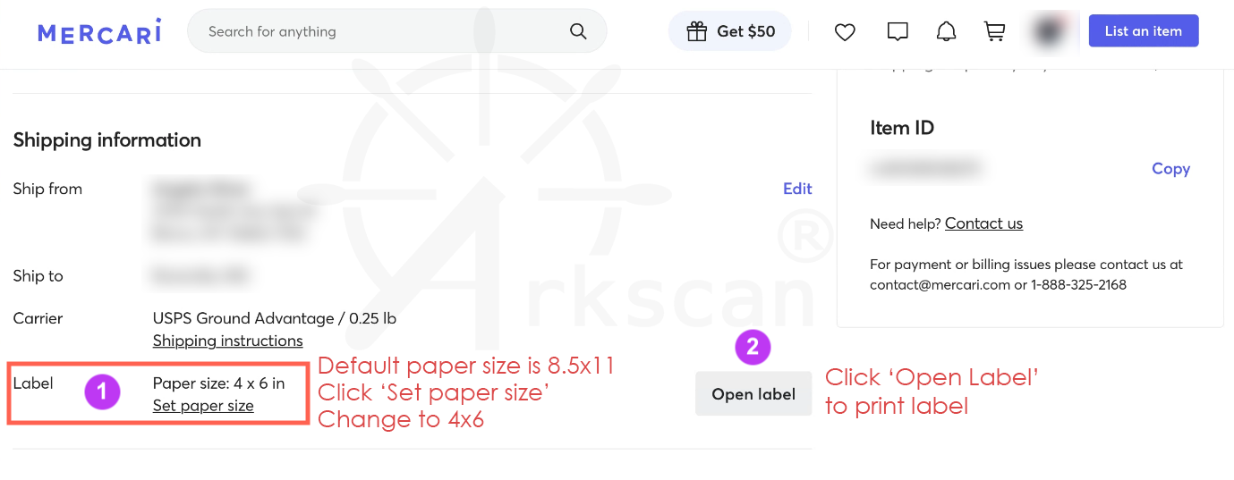 Mercari Platform Paper Size UPDATED