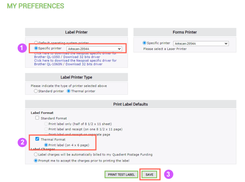 NeoShip Settings