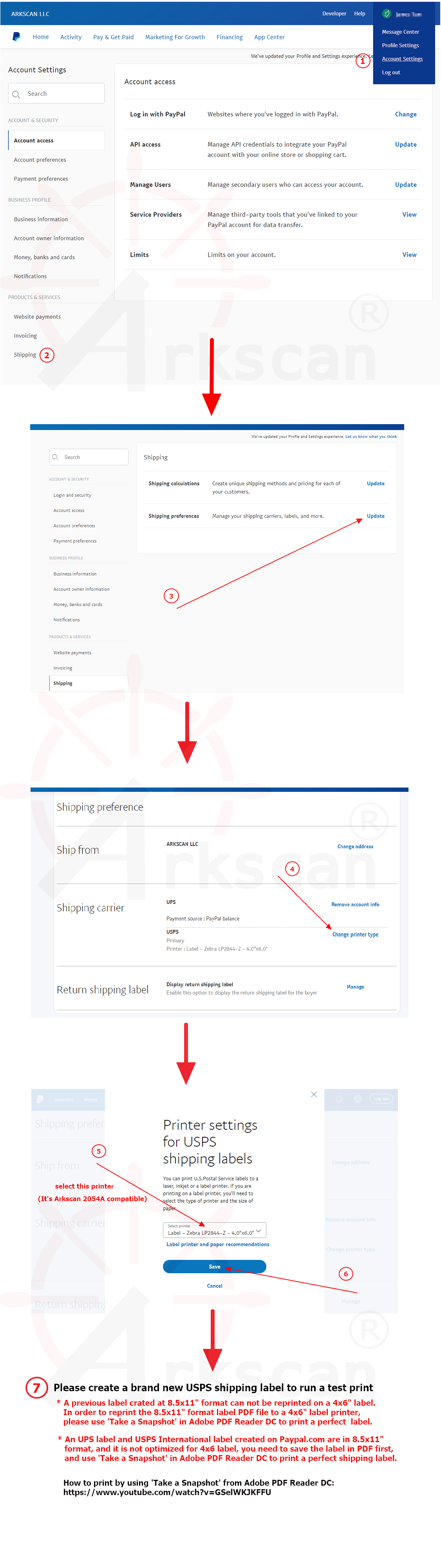 Paypal label template setting wm